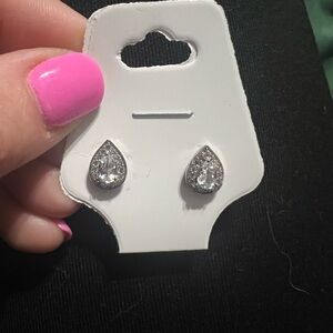 Kay Jewelers Pear Shaped White Sapphire Earrings